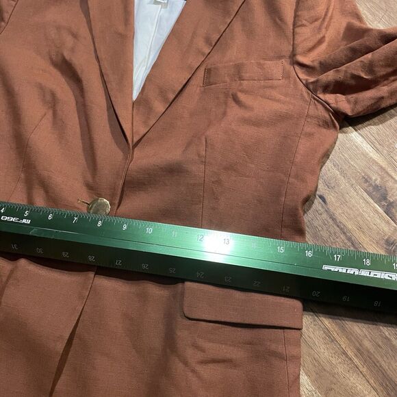 Adam By Adam Lippes Blazer Linen Blend Single Button Sz 4 Classic Career USA - Picture 6 of 11